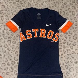 Nike Navy and Orange Astros Dri-FIT Tee